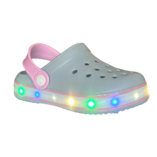 Akınal Bella E196 Buz Gri Işıklı Çocuk Terlik Sandalet