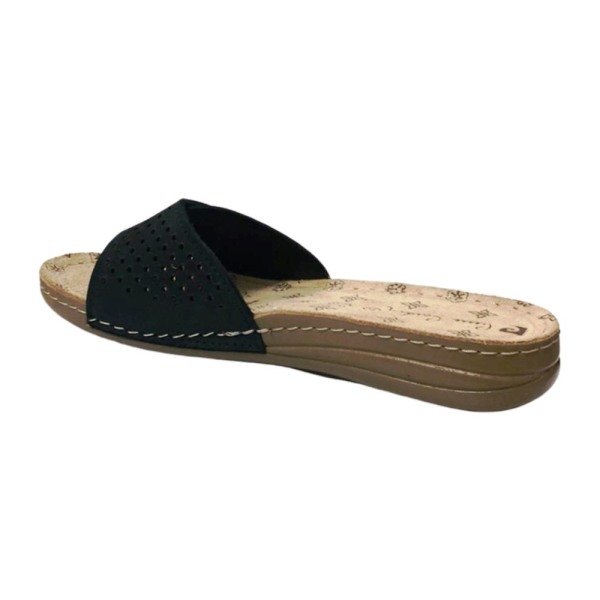 Pierre Cardin 2702 Siyah Kadın Deri Günlük Ortopedik Terlik