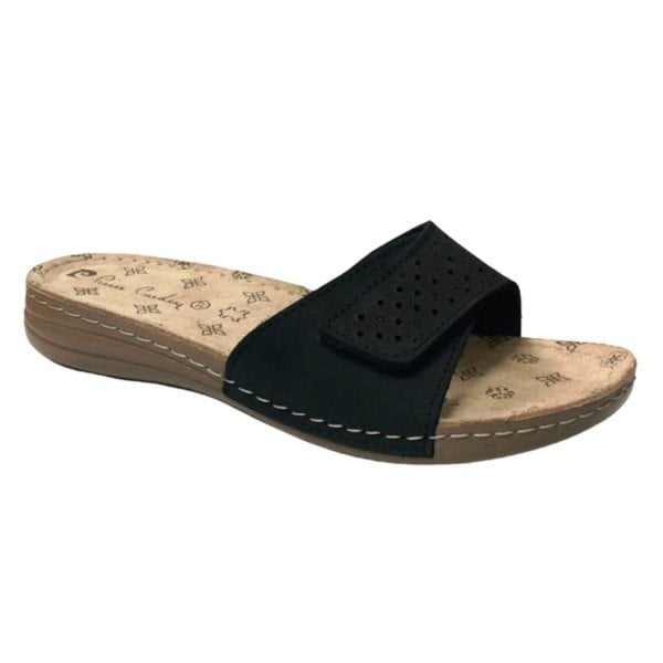 Pierre Cardin 2702 Siyah Kadın Deri Günlük Ortopedik Terlik