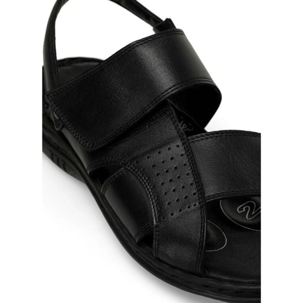 Polaris 106894 4FX Siyah Erkek Comfort Deri Sandalet