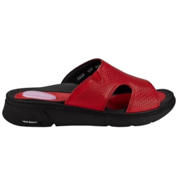 Forelli 1652-G Hanna Kırmızı Kadın Comfort Topuk Dikeni Deri Terlik