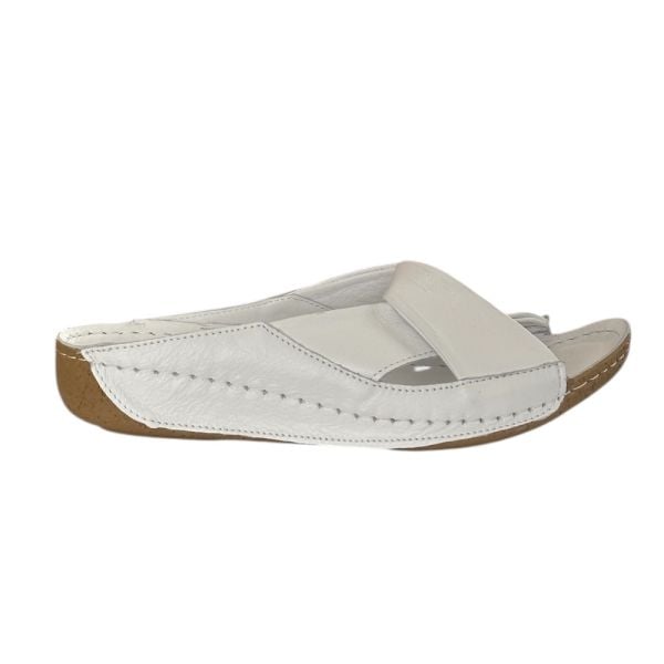 Cex 25Y GRF Beyaz Kadın Hakiki Deri Günlük Terlik