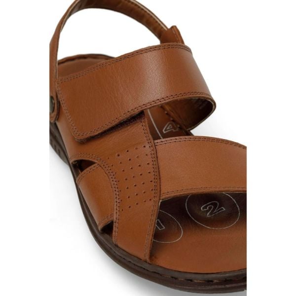 Polaris 106894 4FX Taba Erkek Comfort Deri Sandalet