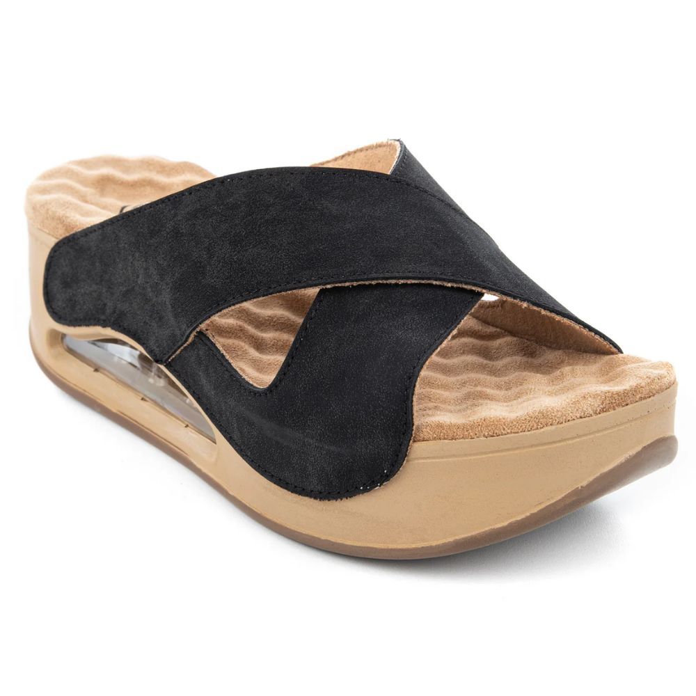 Muya 31210 Penelope Siyah/Bej Kadın Air Taban Terlik