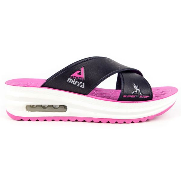 Muya 31013 Axis Lacivert-Fuşya Kadın Air Taban Terlik