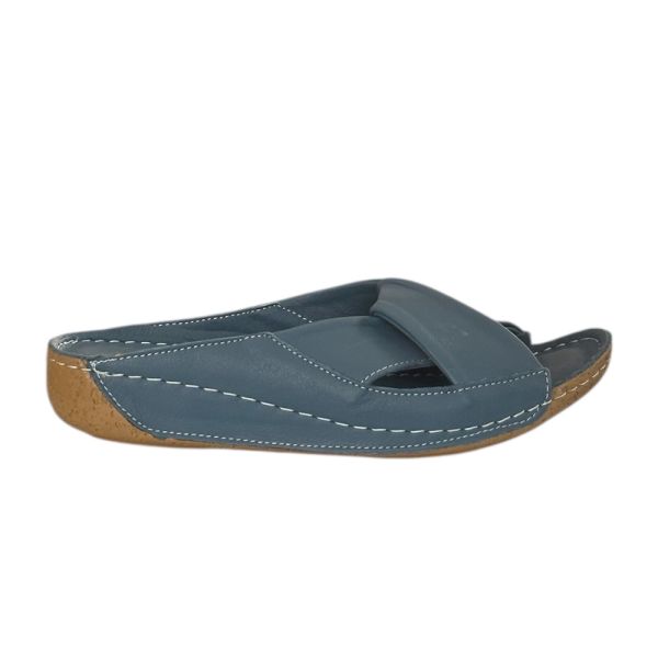 Cex 25Y GRF Kot Mavi Kadın Hakiki Deri Günlük Terlik