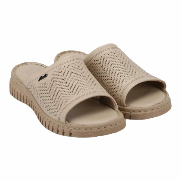 Forelli 38505 Sofia-G Bej Kadın Comfort Deri Terlik