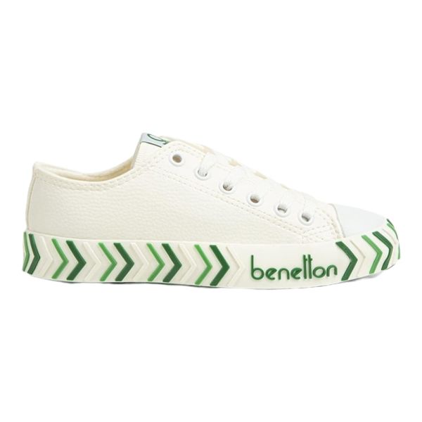 Benetton BN-30723 Beyaz-Yeşil Kadın Spor Ayakkabı