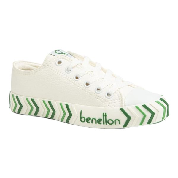 Benetton BN-30723 Beyaz-Yeşil Kadın Spor Ayakkabı