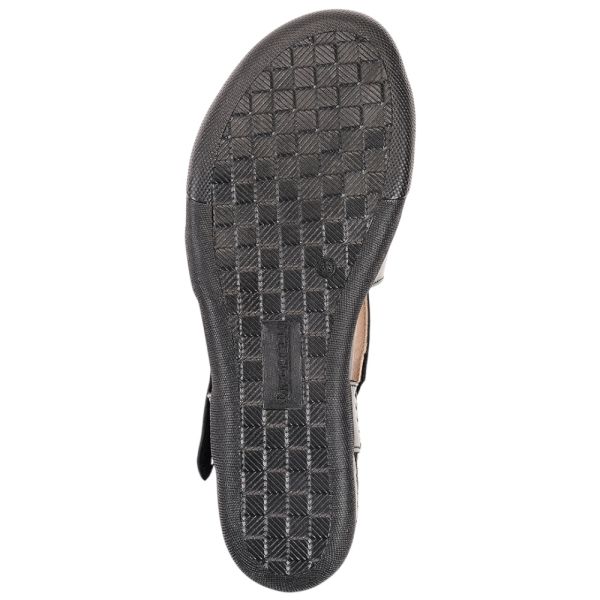 Forelli 22301-G İlya Siyah Kadın Comfort Deri Sandalet