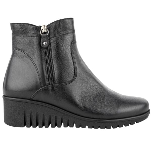 Muya 324804 Londo 6 Nokta Siyah Kadın Comfort Deri Bot