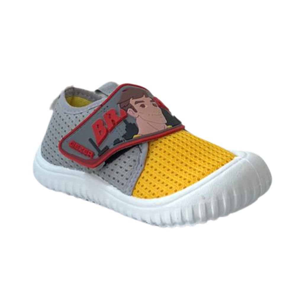 Gezer 3336 Gri/Sarı Çocuk Kreş Yazlık Ev Ayakkabısı