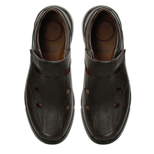 Polaris 107409 4FX Kahve Erkek Comfort Deri Sandalet