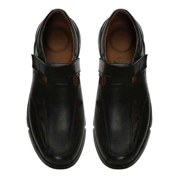 Polaris 107409 4FX Siyah Erkek Comfort Deri Sandalet