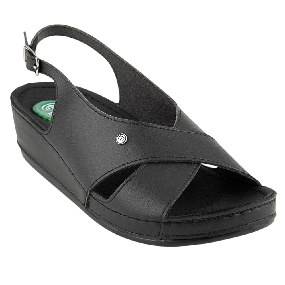 Muya 35207 İngane Siyah Kadın Anatomik Topuk Dikeni Sandalet