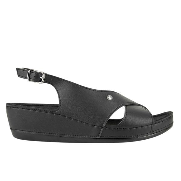 Muya 35207 İngane Siyah Kadın Anatomik Topuk Dikeni Sandalet