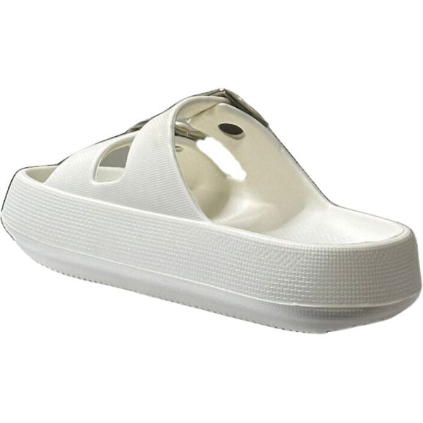 Akınal Bella E282 Kırık Beyaz Kadın Altın Tokalı Plaj Terlik