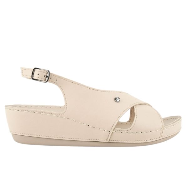 Muya 35207 İngane Krem Kadın Anatomik Topuk Dikeni Sandalet