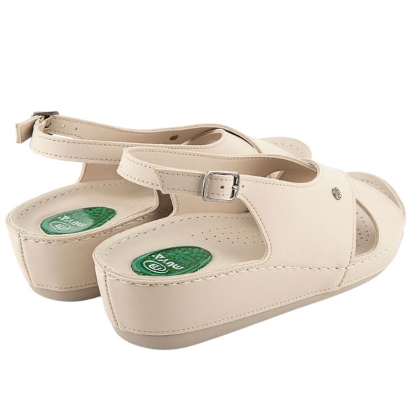Muya 35207 İngane Krem Kadın Anatomik Topuk Dikeni Sandalet
