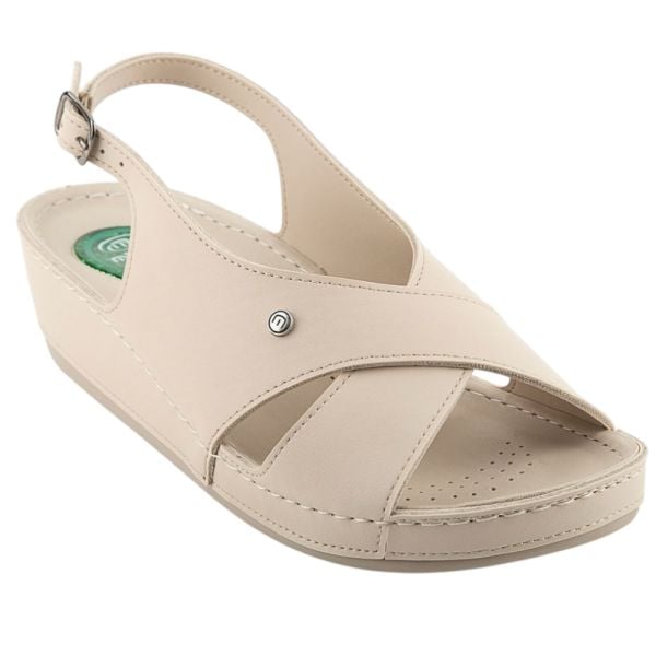 Muya 35207 İngane Krem Kadın Anatomik Topuk Dikeni Sandalet