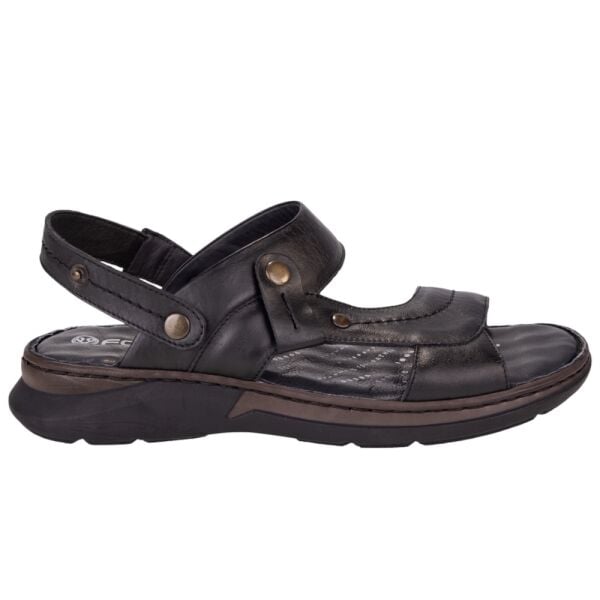 Forelli 40507-G Ural Siyah Erkek Deri Günlük Sandalet