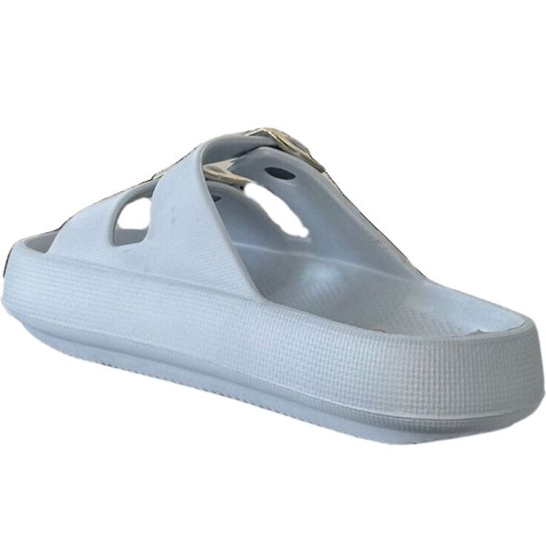 Akınal Bella E282 Buz Gri Kadın Altın Tokalı Plaj Terlik