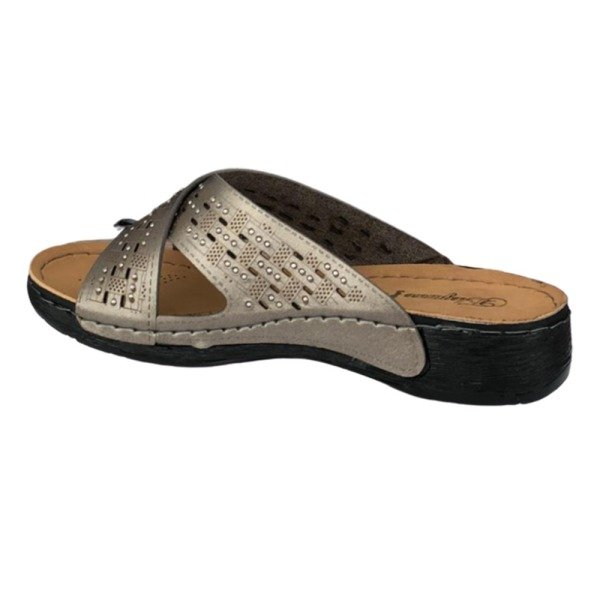 Cex Elegance Platin Kadın Çapraz Pimli Günlük Terlik