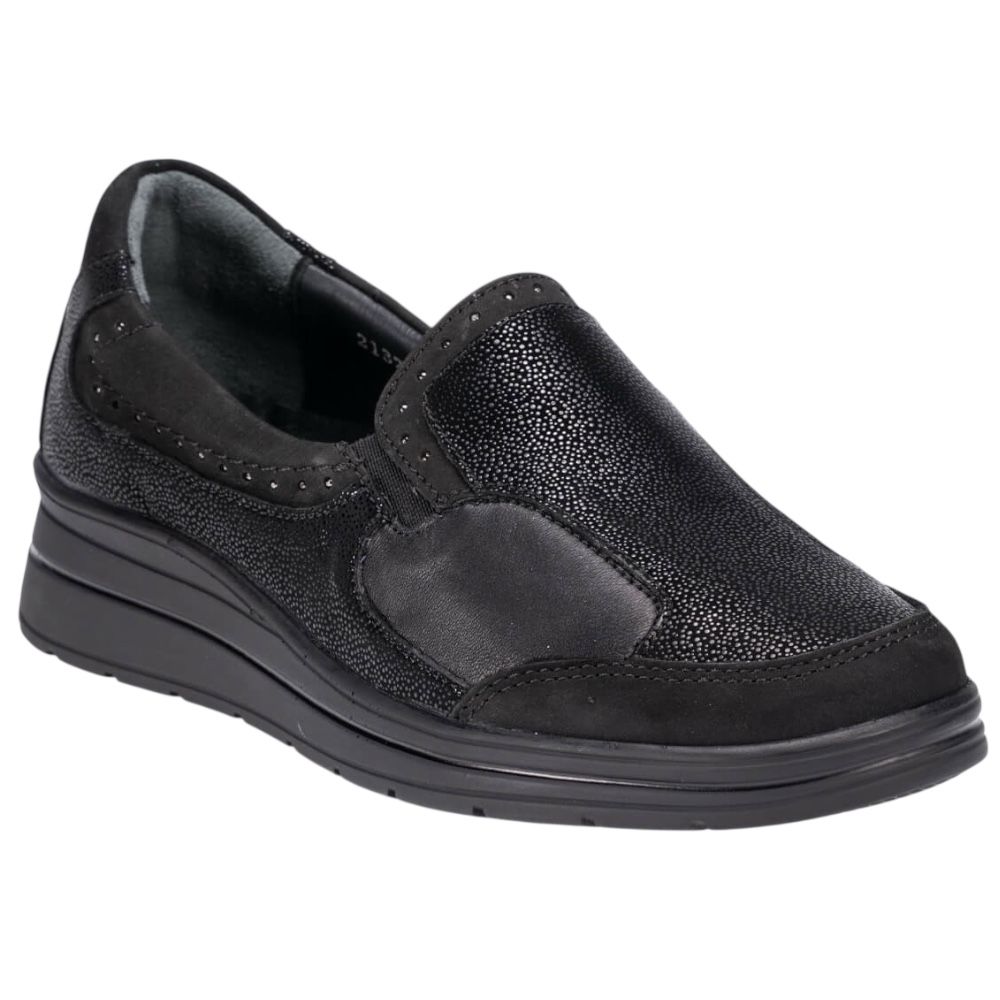 Forelli 21327-H Faye Siyah Kadın Comfort Deri Ayakkabı