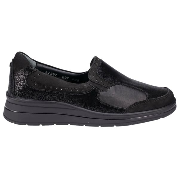 Forelli 21327-H Faye Siyah Kadın Comfort Deri Ayakkabı