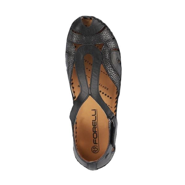 Forelli 22521 Sally-G Siyah Kadın Comfort Deri Sandalet