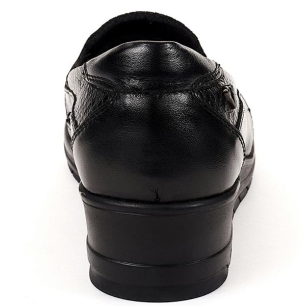 Forelli 25109 Mimoza-H Siyah Kadın Comfort Deri Ayakkabı