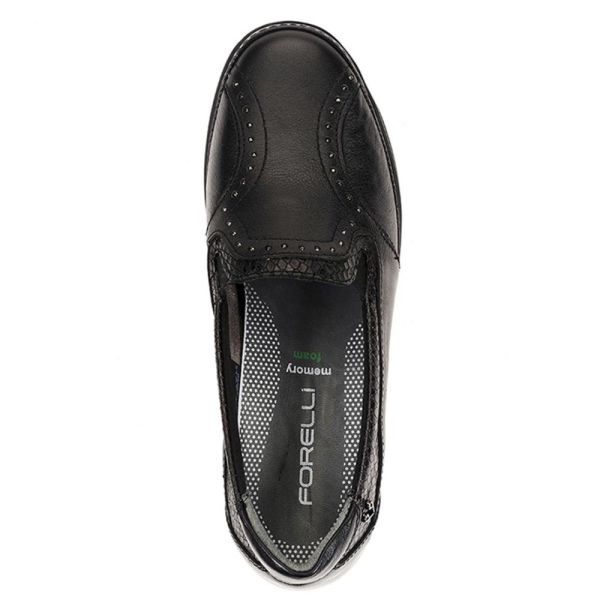 Forelli 25109 Mimoza-H Siyah Kadın Comfort Deri Ayakkabı