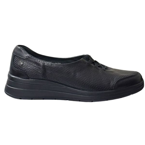 Forelli 21316-H Lace Siyah Kadın Comfort Deri Ayakkabı