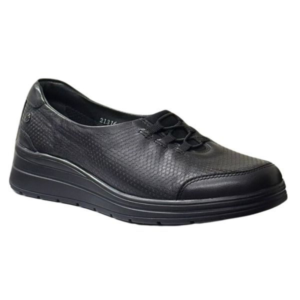 Forelli 21316-H Lace Siyah Kadın Comfort Deri Ayakkabı