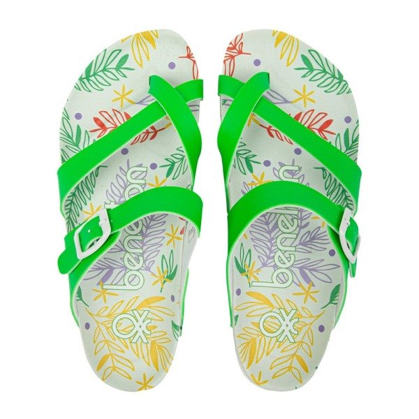 Benetton BN-1035 Yeşil Kadın Parmak Arası Terlik