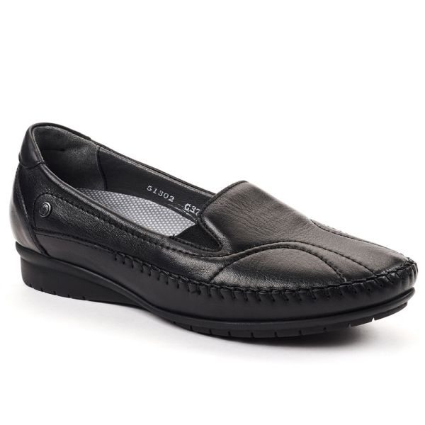 Forelli 51302 Lady-G Siyah Kadın Comfort Deri Ayakkabı