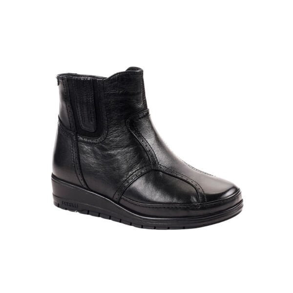 Forelli 25157-H Moly Siyah Kadın Comfort Deri Hallux Bot
