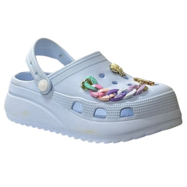 Akınal Bella E428 Buz Mavi Kadın Hastane Sabo Terlik Sandalet