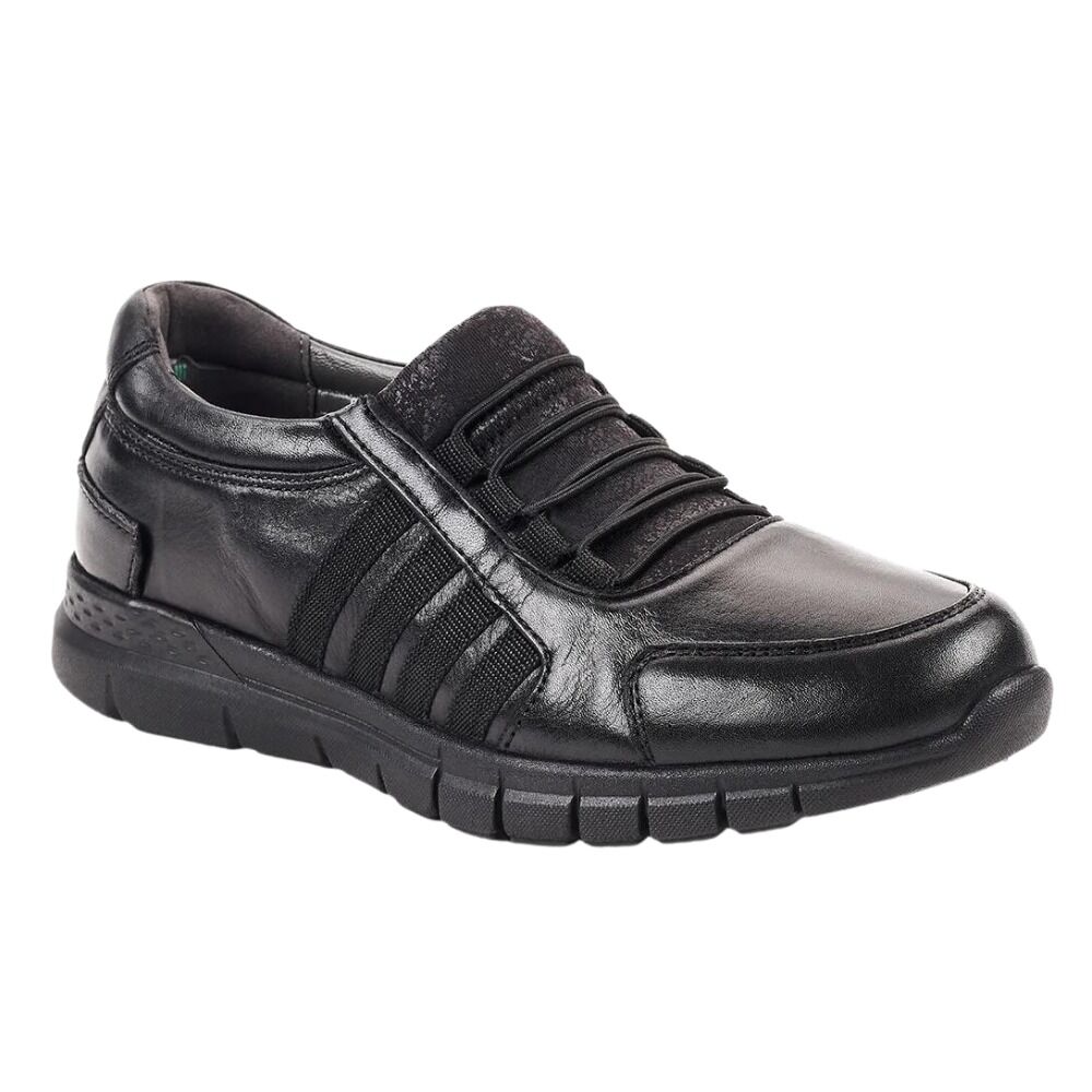 Forelli 29410-G Fulya Siyah Kadın Comfort Deri Ayakkabı