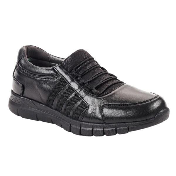 Forelli 29410-G Fulya Siyah Kadın Comfort Deri Ayakkabı