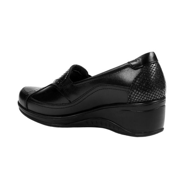 Forelli 57603-G Rosa Siyah Kadın Comfort Deri Ayakkabı