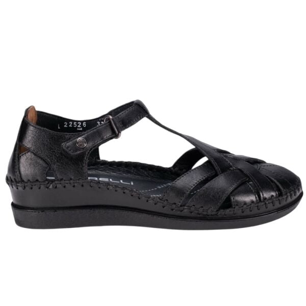 Forelli 22526 Larni-G Siyah Kadın Comfort Deri Sandalet