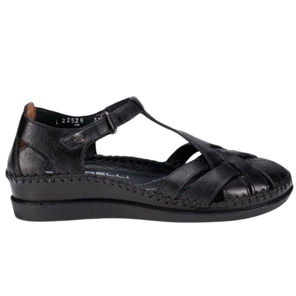 Forelli 22526 Larni-G Siyah Kadın Comfort Deri Sandalet