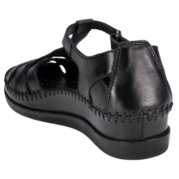 Forelli 22526 Larni-G Siyah Kadın Comfort Deri Sandalet