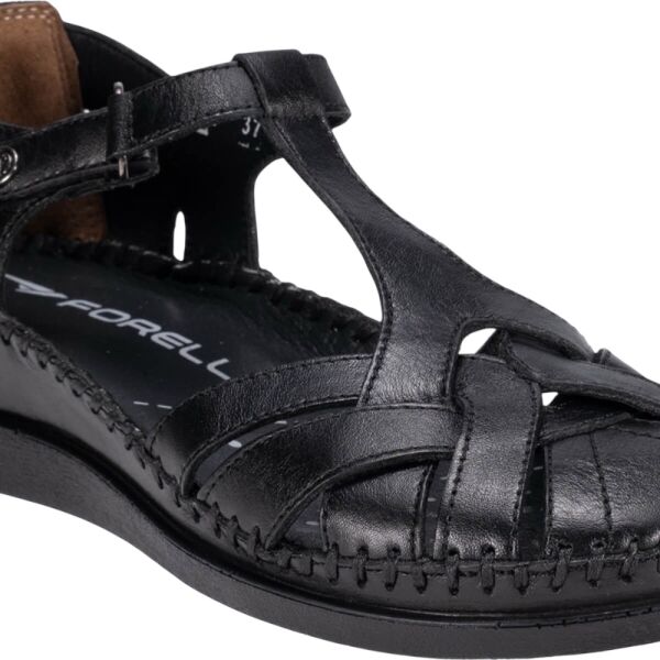 Forelli 22526 Larni-G Siyah Kadın Comfort Deri Sandalet