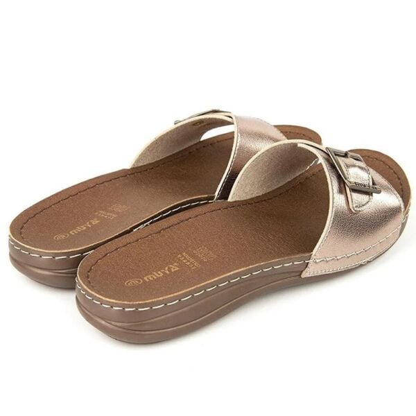 Muya 31111 Luice Platin Kadın Anatomik Terlik