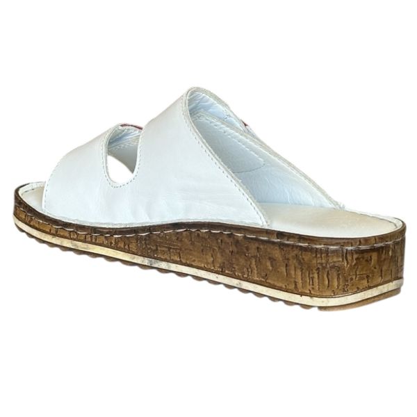 Cex 25Y NBL04 Beyaz Kadın Hakiki Deri Günlük Terlik