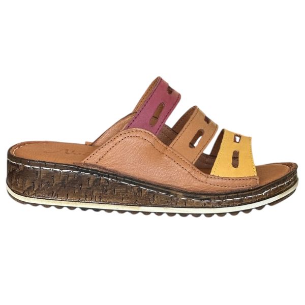 Cex 25Y NBL05 Taba Kadın Hakiki Deri Günlük Terlik