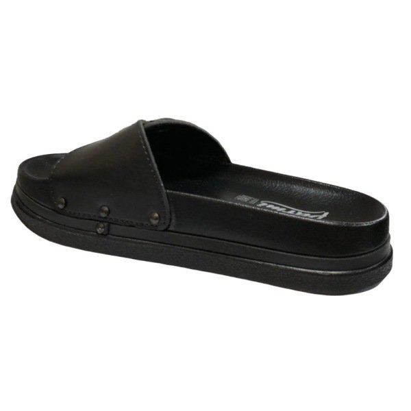 Siyah Kadın Günlük Tokalı Ayarlanabilir Comfort Terlik