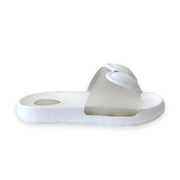 Defa 1135 Fiyonklu Beyaz Kadın Havuz/Deniz Terlik